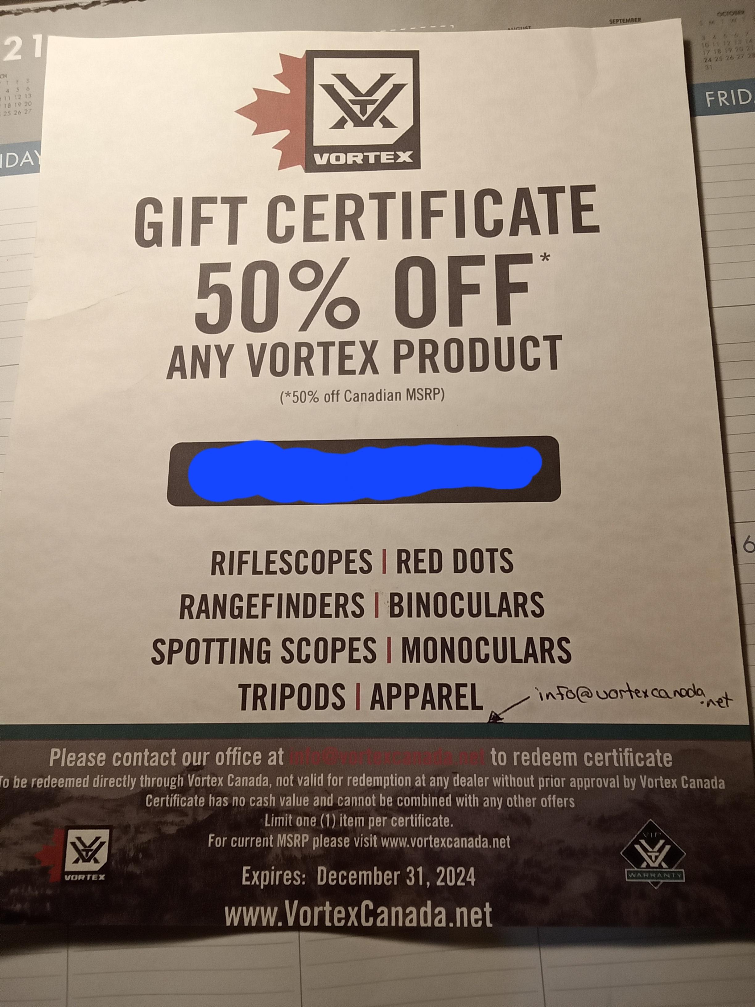 Photo of Vortex 50% Off Gift Certificate