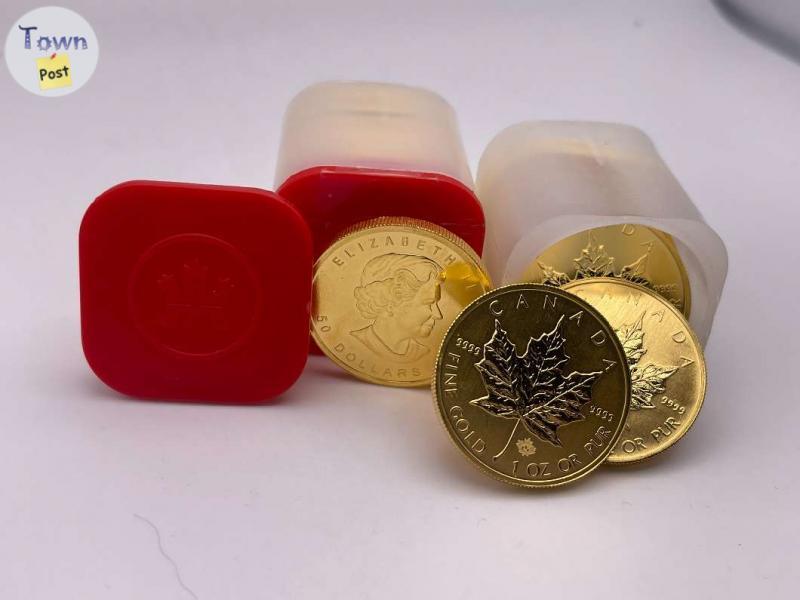 Photo of GOLD 1 oz MAPLE LEAF COINS 