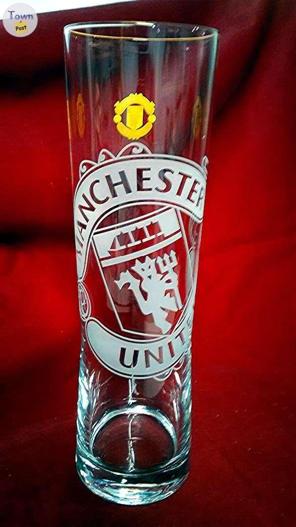 Photo of MANCHESTER UNITED PREMIER LEAGUE SOCCER FAN/BEER GLASS