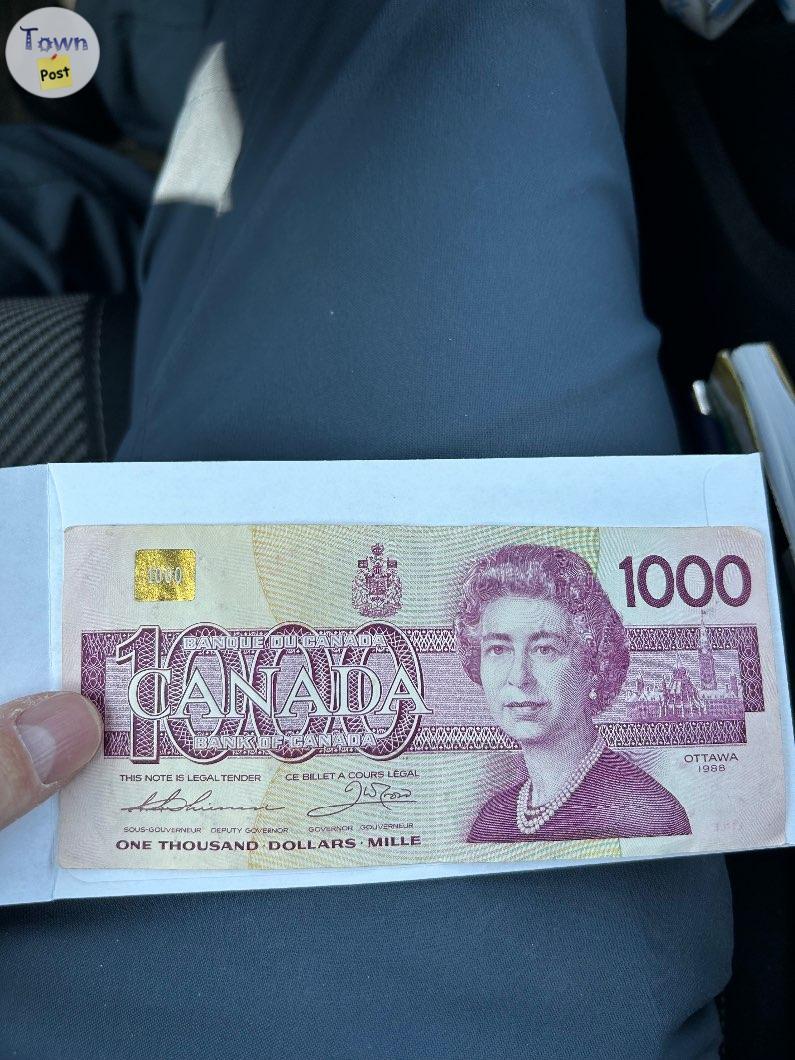 Photo of Rare 1000 dollar bank note 