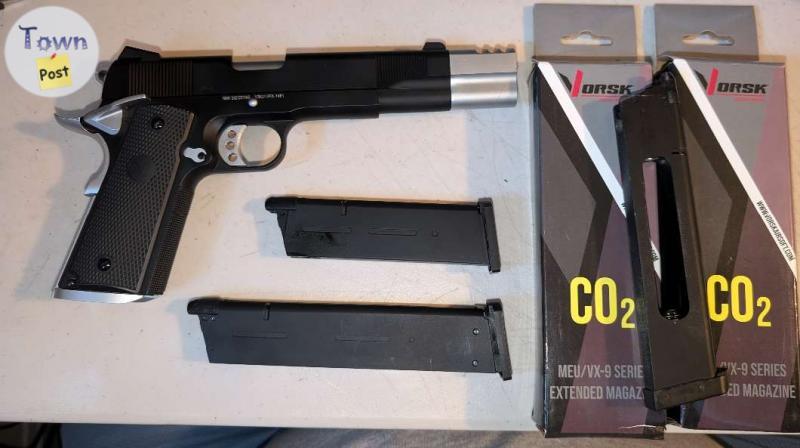 Photo of Vorsk VP-X BLACK CHROME GAS BLOWBACK 1911 AIRSOFT PISTOL PUNISHER MOVIE CO2 MAGS