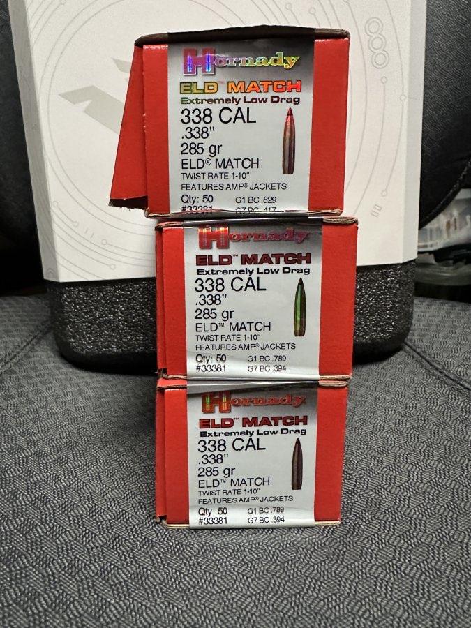 Photo of 338 Cal 285gr Hornady Amax & ELDM